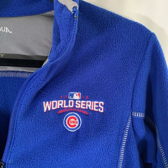Chicago Cubs World Series 2016 Jacket Men Medium Blue Full Zip Fleece Zip Pocket - Picture 3 of 7